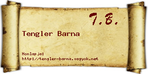 Tengler Barna névjegykártya